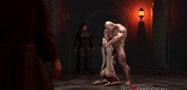  3dxpassion.com. Rite of passage. The monk turns into a man with big muscles in the ritual place fucking teenage sweet girl